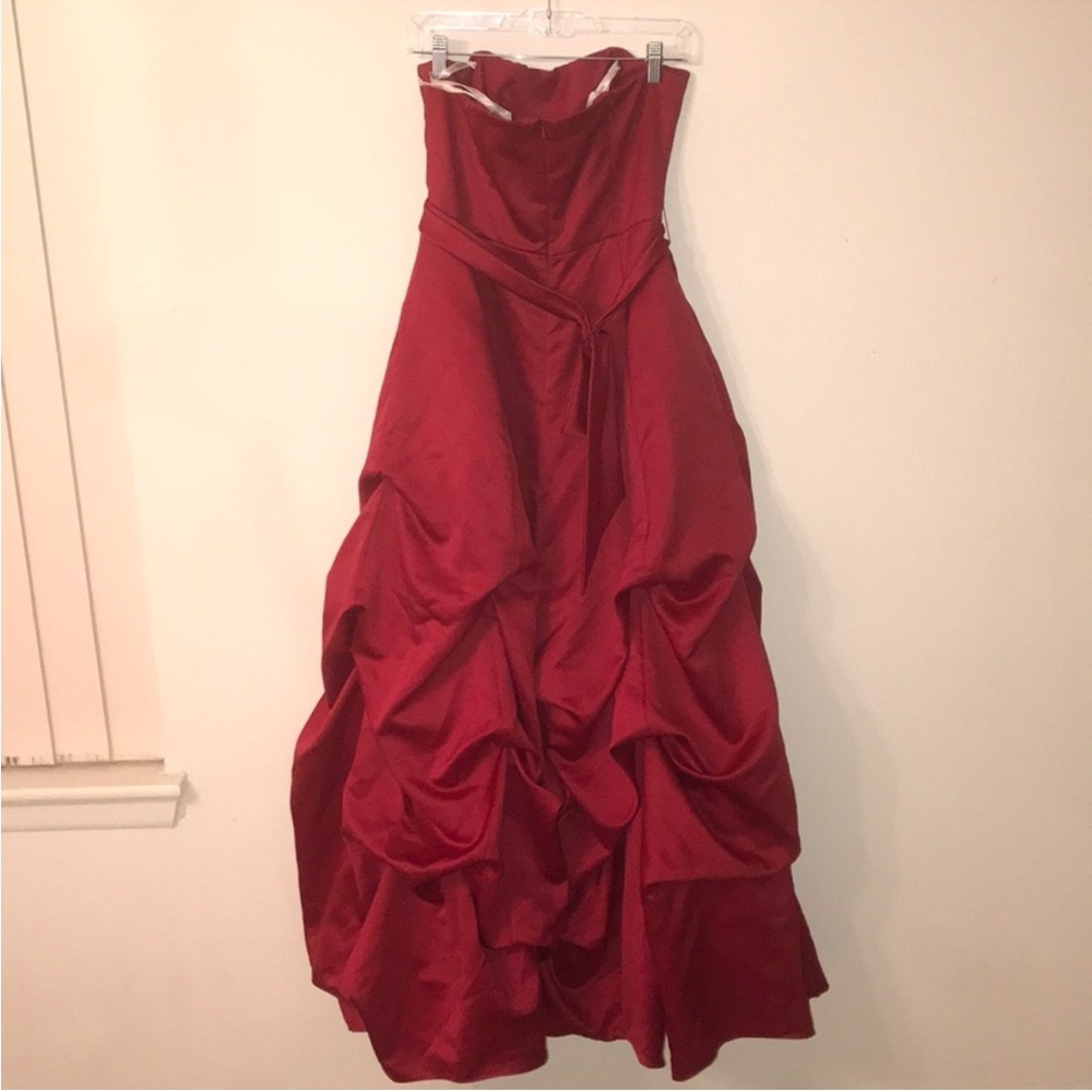 Red Rouched Bridesmaid Dress
